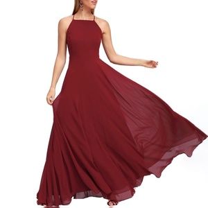 Lulu's Mythical Kind of Love Burgundy Dress Size XS